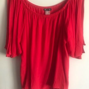 Red split sleeve Venus shirt medium